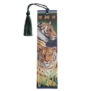 Vintage 90s Tiger Bookmark 1991 Jackie Sandrock-Gigliotti, Quality Artworks JA01